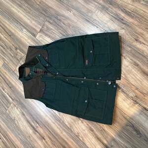 OUTBACK TRADING Men's Brant Breathable Waterproof Oilskin Western Vest, Dark Oli